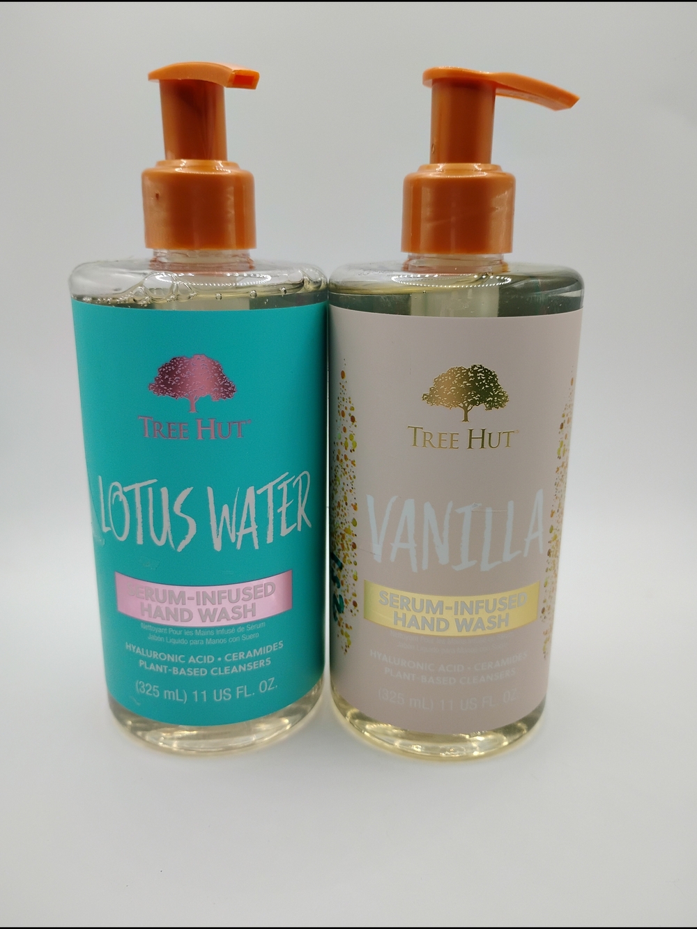 Tree Hut Lotus Water & Vanilla Serum-Infused Hand Wash Duo – Orange Pump